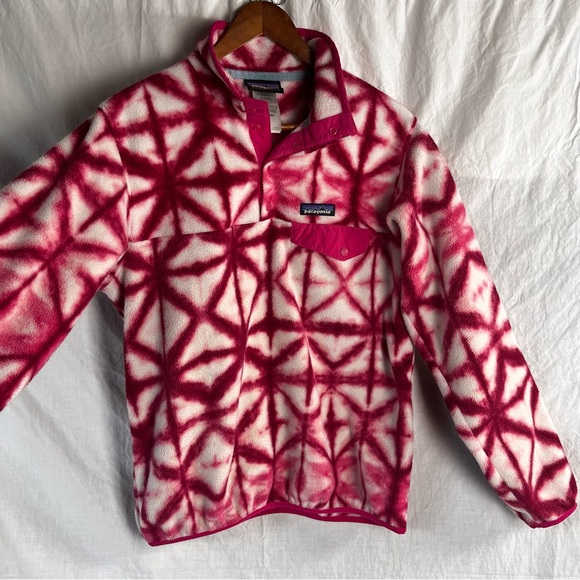 Patagonia Synchilla Snap T Fleece Pullover Women Medium M Diamond Dancer Pink - Picture 6 of 16